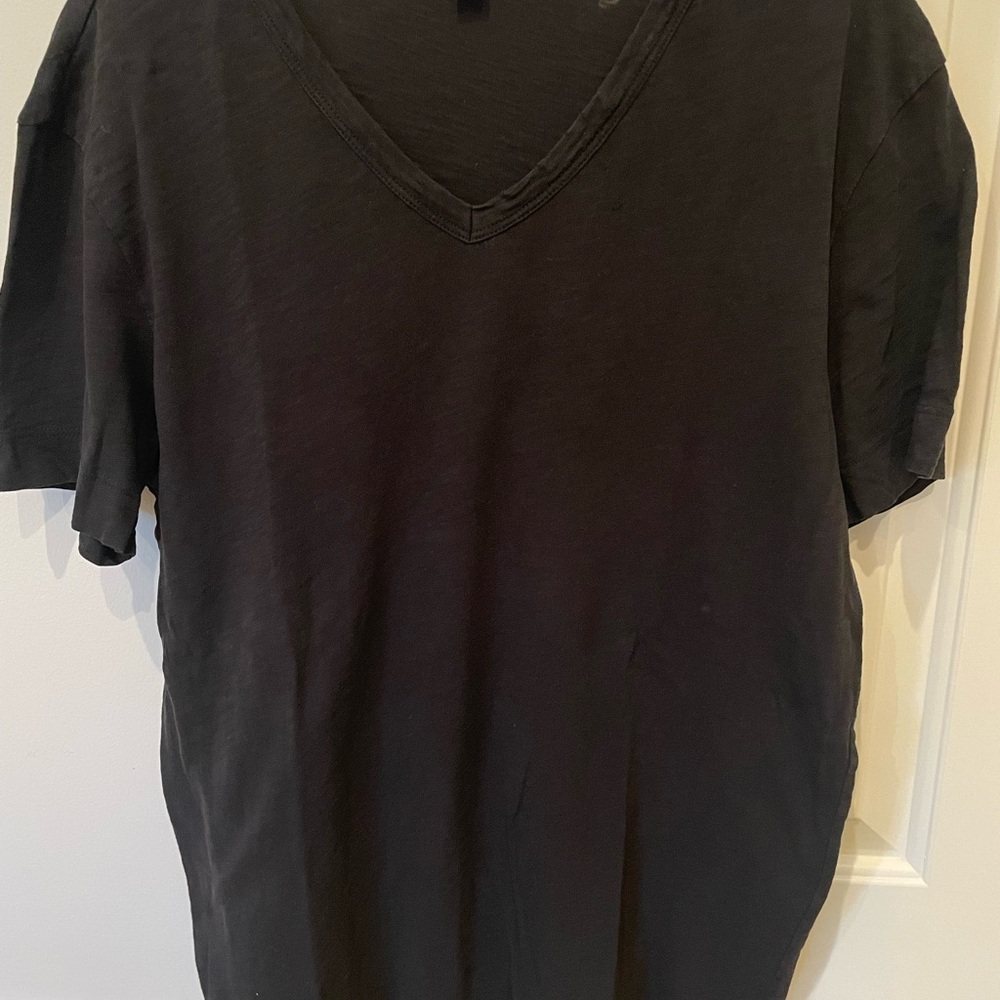 Theory Black V-Neck Short Sleeve Essentials Tee